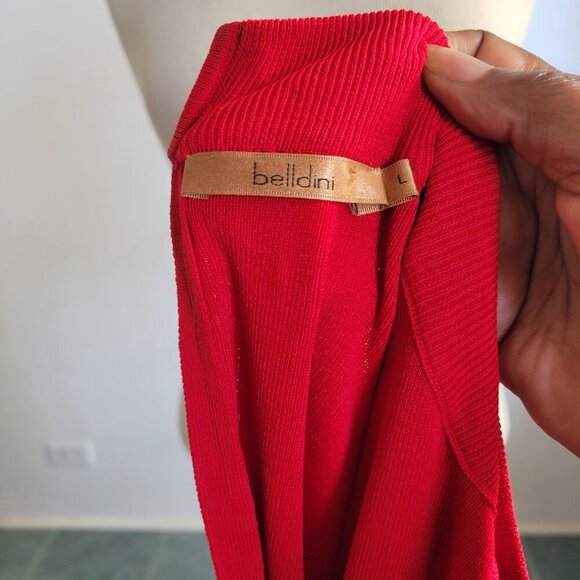 Belldini Women’s Beaded Neck Red Long Sleeve Pullover Sweater (Size: L) - Picture 2 of 11